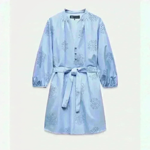 RUBBERIZED EMBROIDERY POPLIN DRESS - Picture 2 of 12